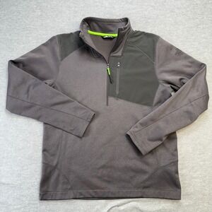 The North Face Sweater Mens Medium Gray 1/2 Zip Fleece Pullover Flash Dry Hiking